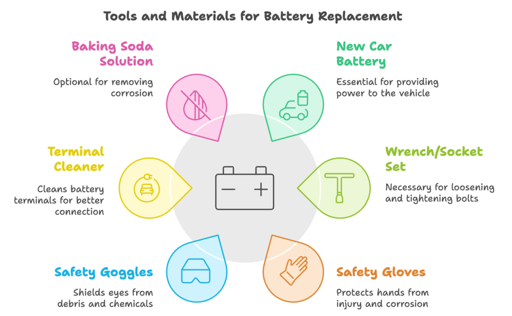 tools and material for battery replacement