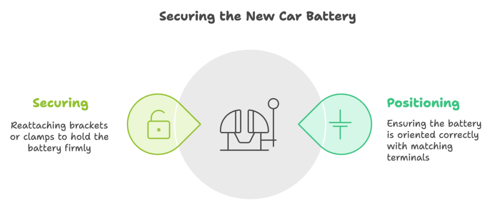 Securing the new car battery